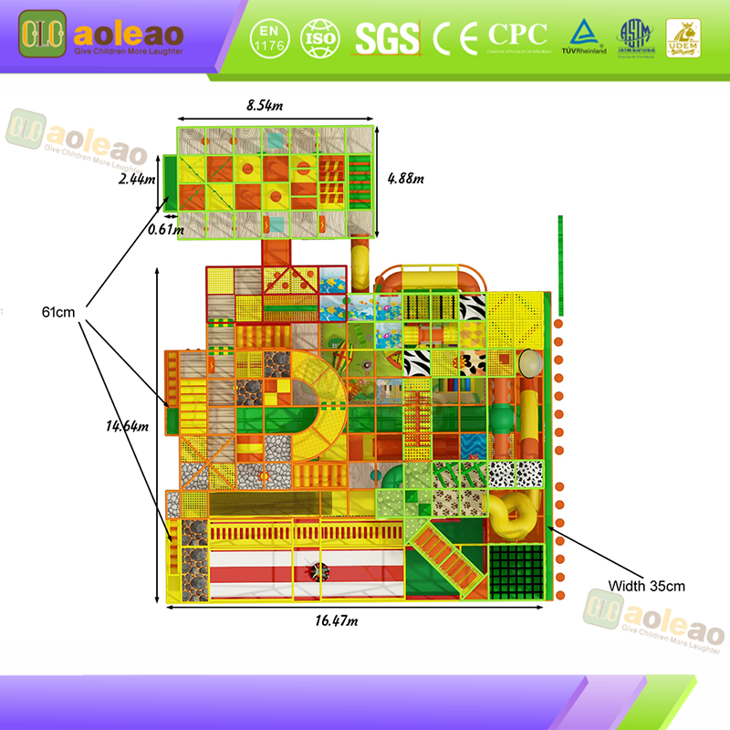 Small Playground Slide Interactive Maze, Indoor Park, Eco Material Safe