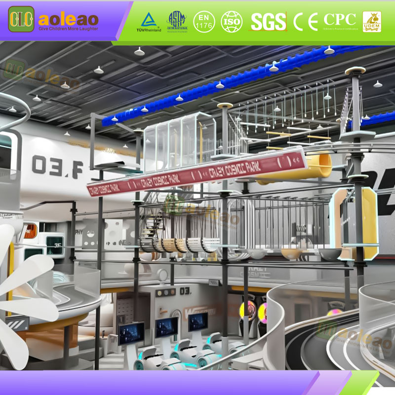 Indoor Reinforced Naughty Castle Galvanized Steel Pipe Frame Commercial Playground Stable No Deformation