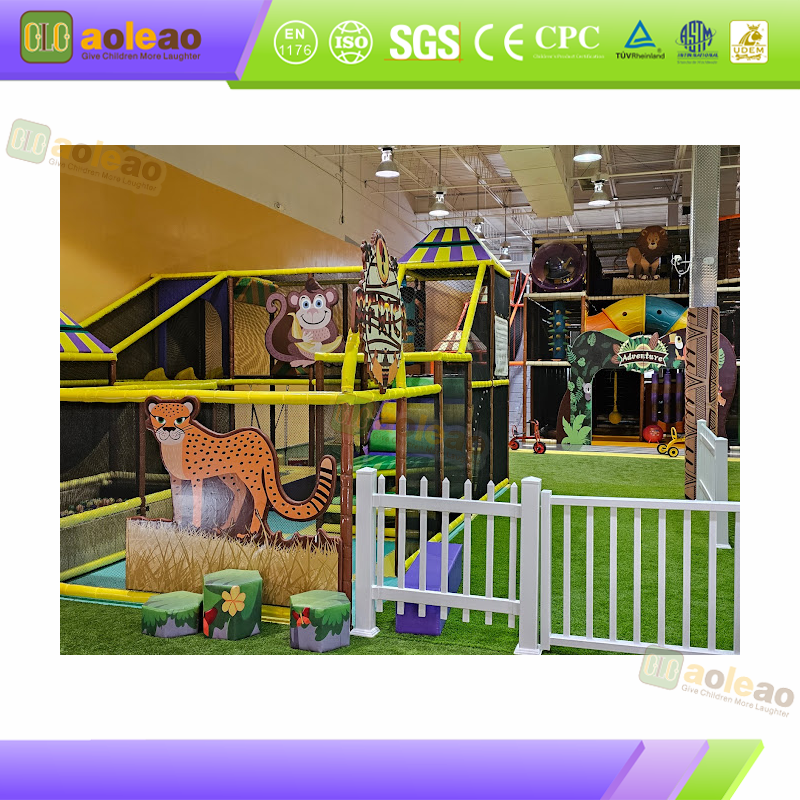 Small Indoor Playground Slide Maze Castle, Mall Atrium, Kids Check-in Spot