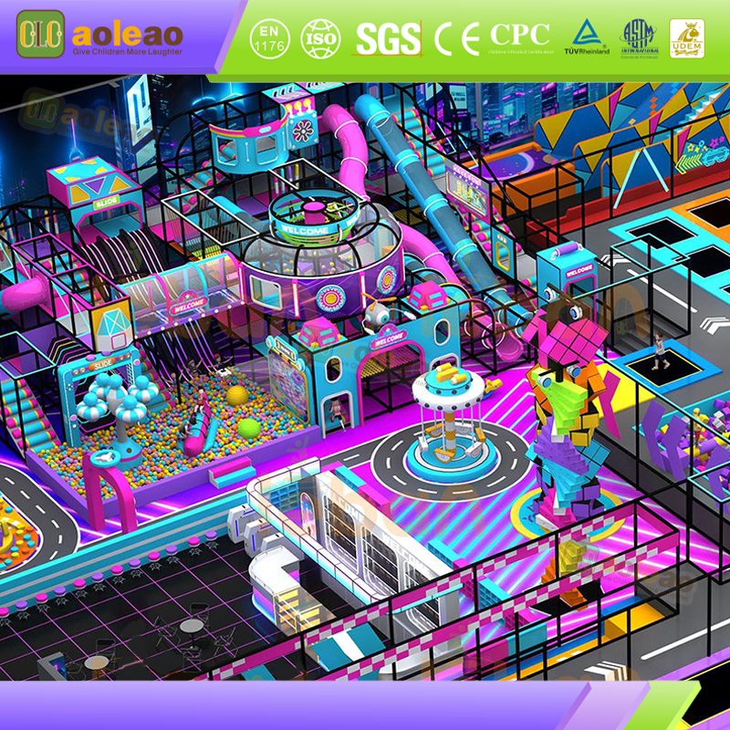 Trampoline Obstacle Clearance Area Multi-Level Level Design Trampoline Puzzle Amusement Area Puzzle Clearance Non-Stop Joy