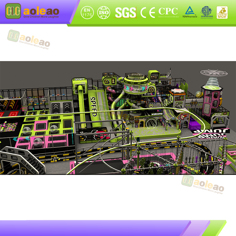 Trampoline Park – Coordination-Centric Zone – Kids Adventure Park with Balance Games