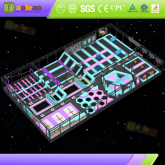 galaxy trampoline park with wave slide