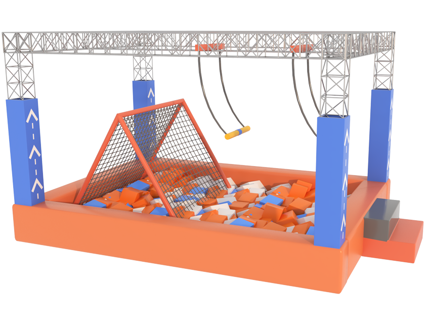 Large Trampoline Ninja Course Park