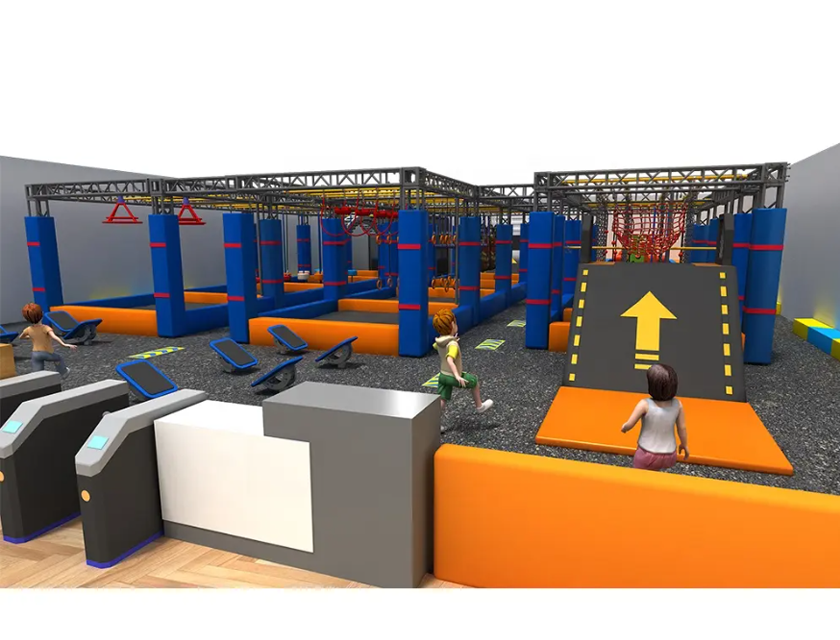 Enduring Course Equipment with Trampoline