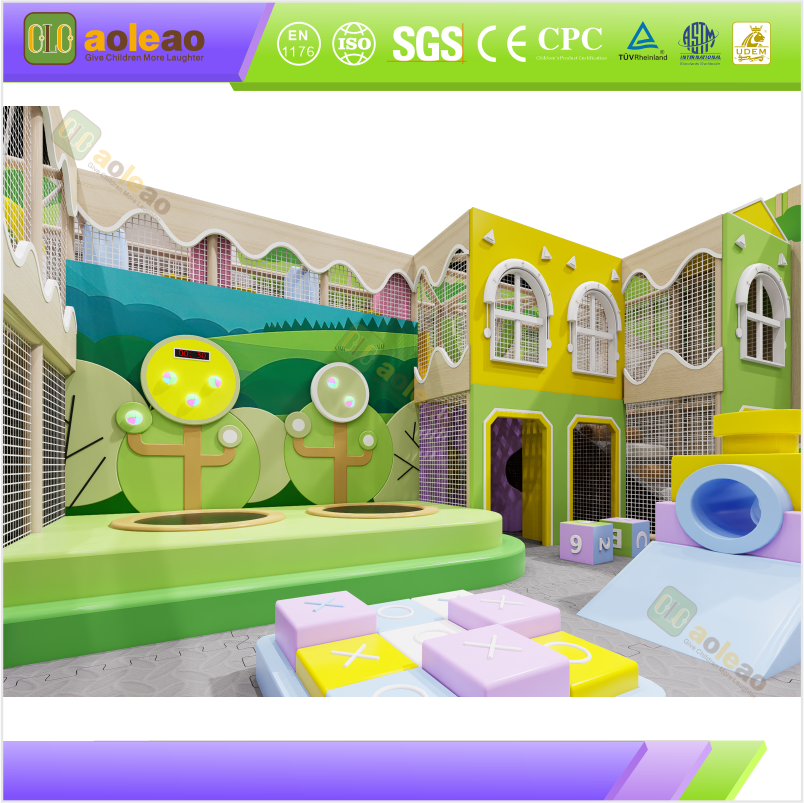 Small Playground Multi-Function Slide Maze, Trampoline Park Kids Zone, One-Stop Fun