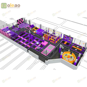  Adventure Trampoline Park with Climbing Wall and Rope Course