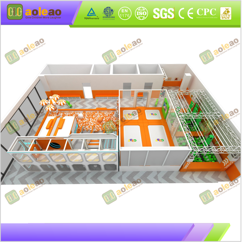 Children's playhouse with a simple theme, featuring a climbing slide and a children's playground area