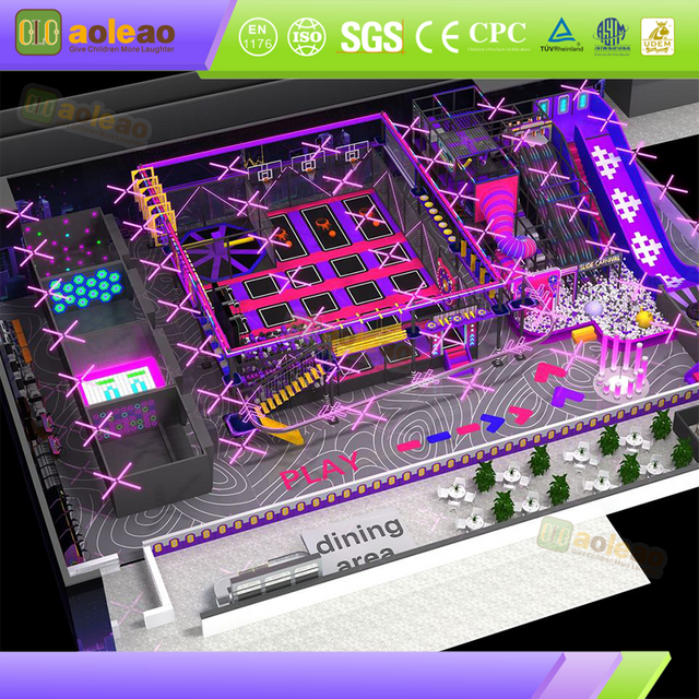 neon indoor amusement park full layout