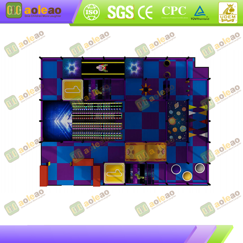 Two-Layer Frame Playground Castle - High-Altitude Slide & Climbing Net - Large Indoor Playgrounds - High Space Utilization & Rich Gameplay