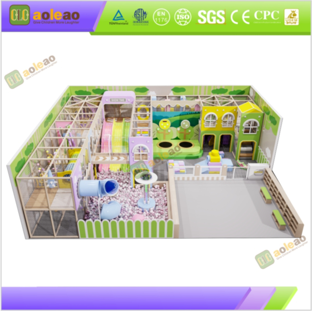 pastel town commercial indoor playground equipment layout