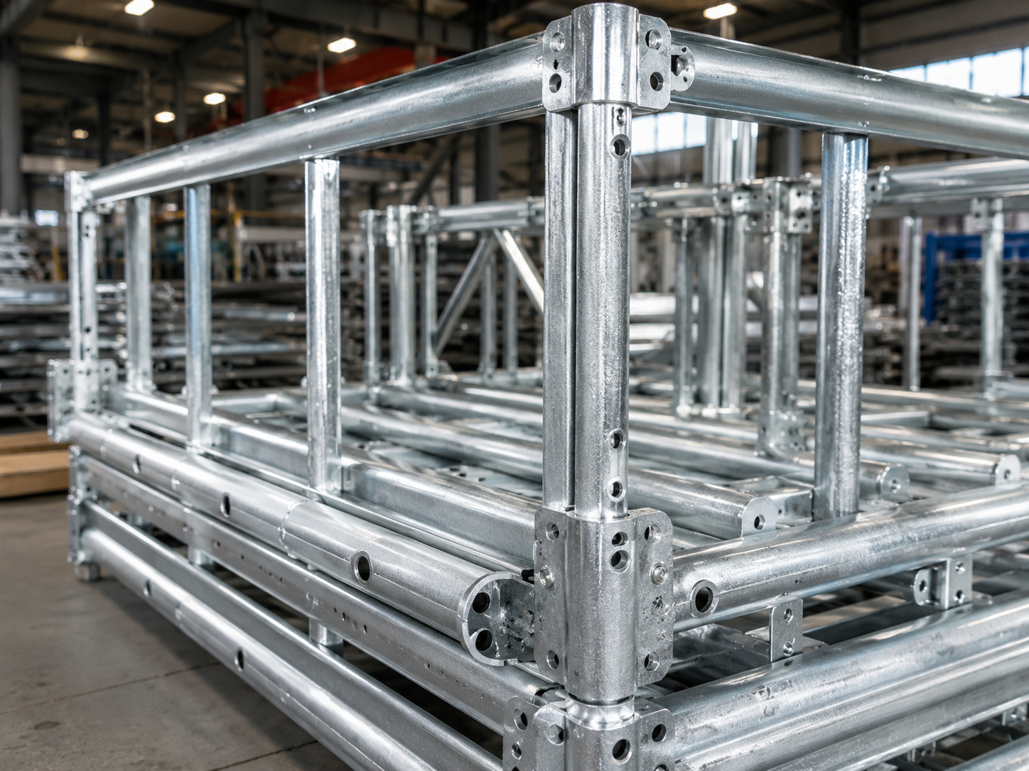 Galvanized steel frame for playground equipment
