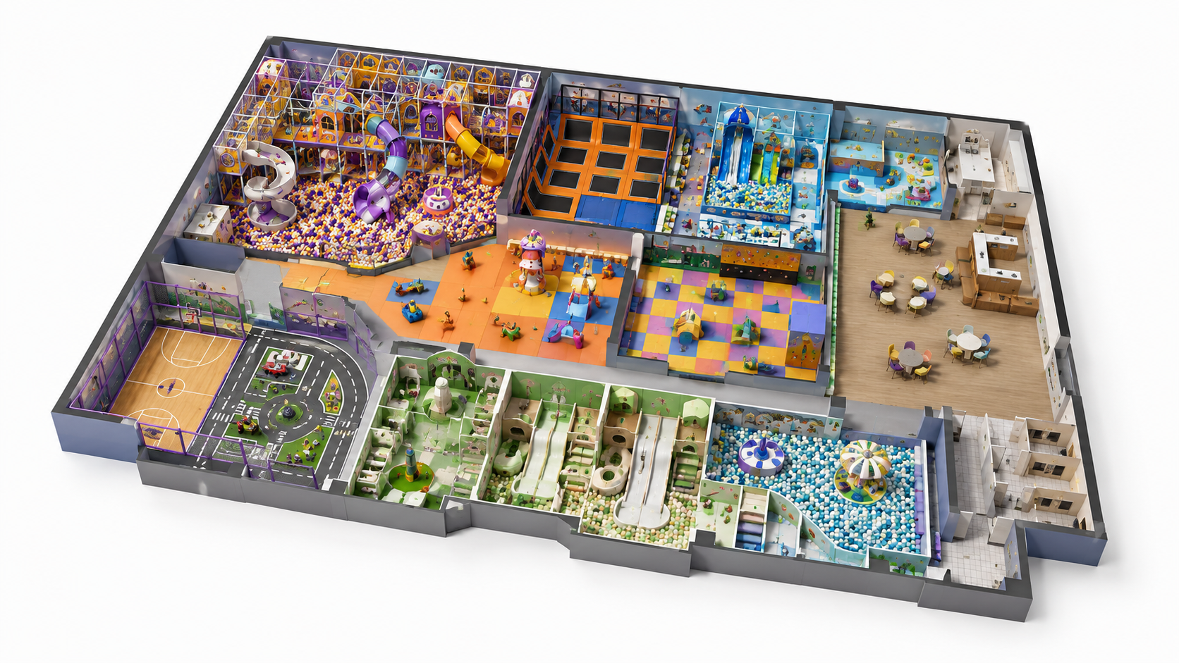 Indoor playground 3D layout design
